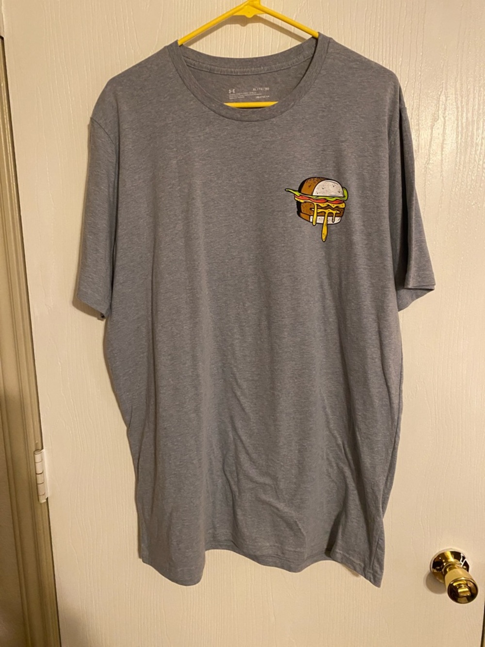 Under Armour Gray Short-Sleeve Tee with Dripping Burger Graphic